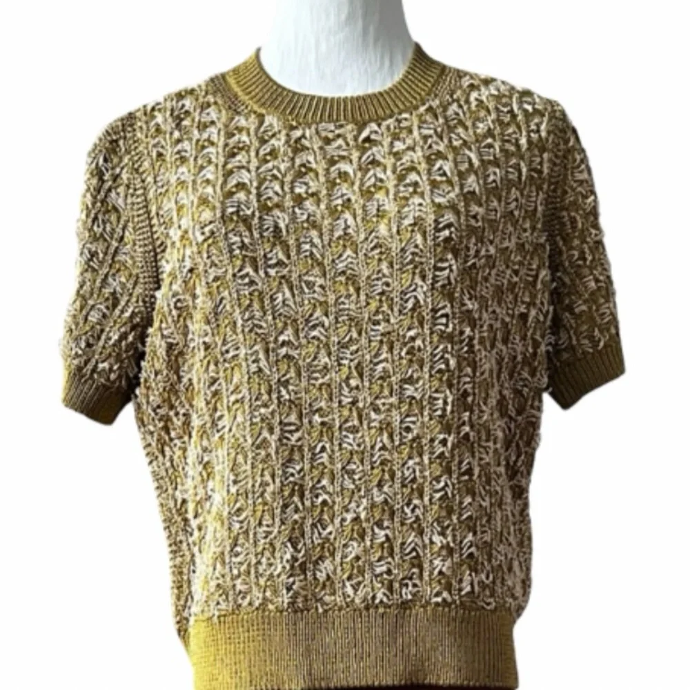 NWT Lafayette 148 New York Textured Stitch Crewneck Sweater Size S